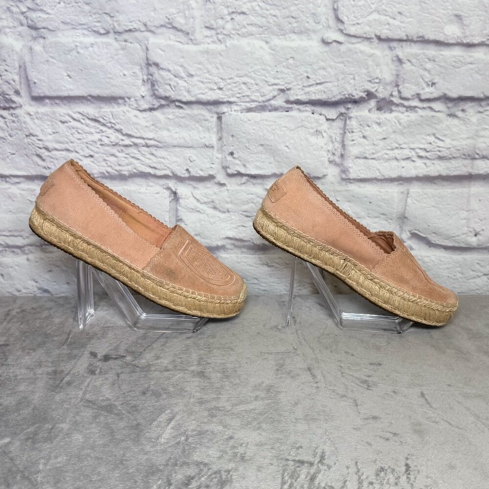 UGG Heidi Rose Pink Suede Perforated Espadrille Loafers